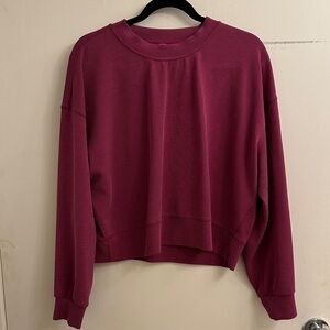 Lululemon Ribbed Softstreme Perfectly Oversized Cropped Crew Magenta Purple 8